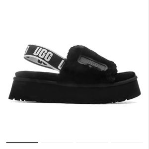 Gently used black women’s UGG slippers with platform! Size 8.